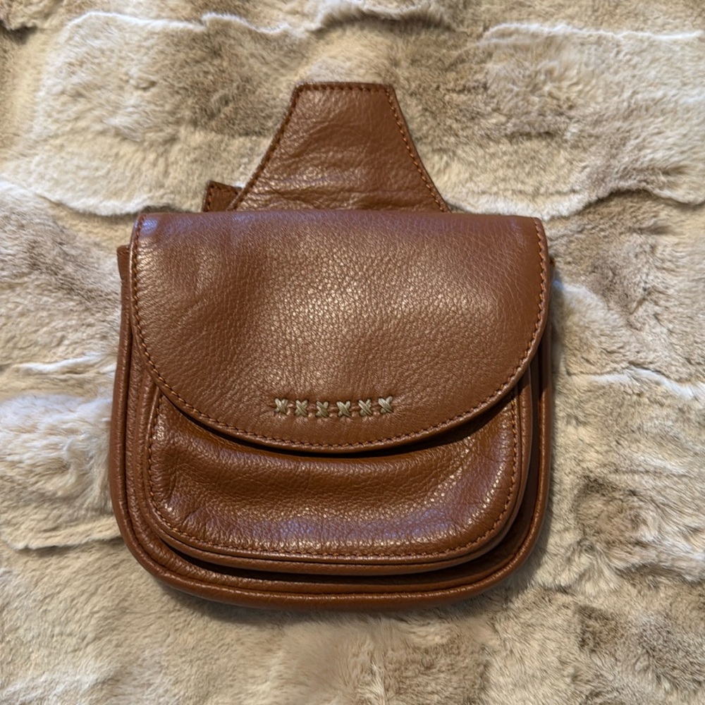 Sundance Italian Soft Brown Leather Mini Belt Satchel